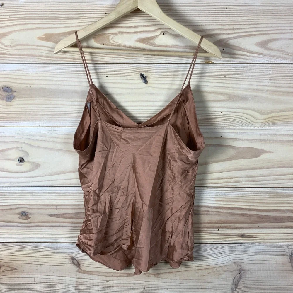 Simone Perele Cami‎ Top OS Mauve Pink Silk Matte Satin V Neck Capsule Romantic